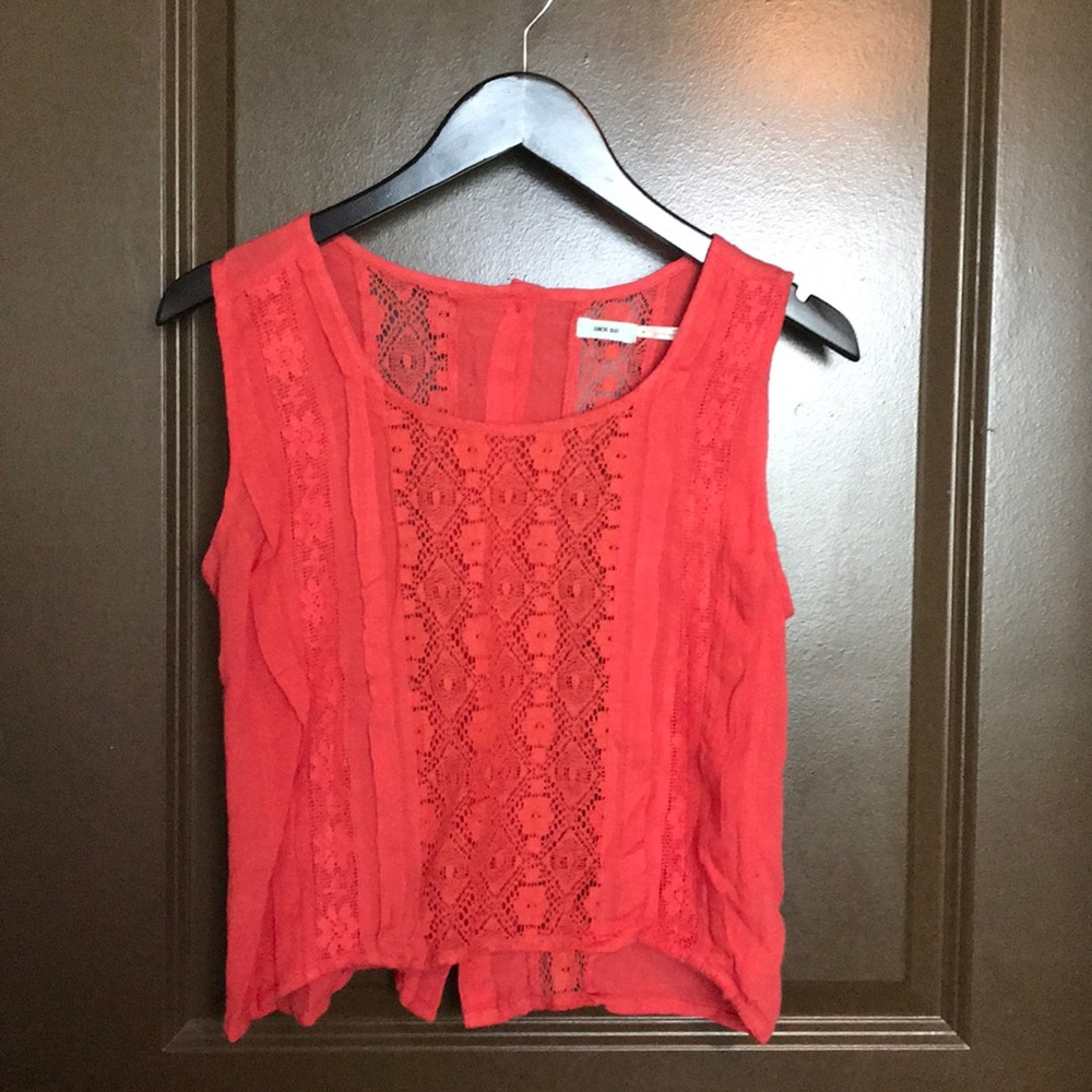 Salmon Kimchi Blue tank top size medium